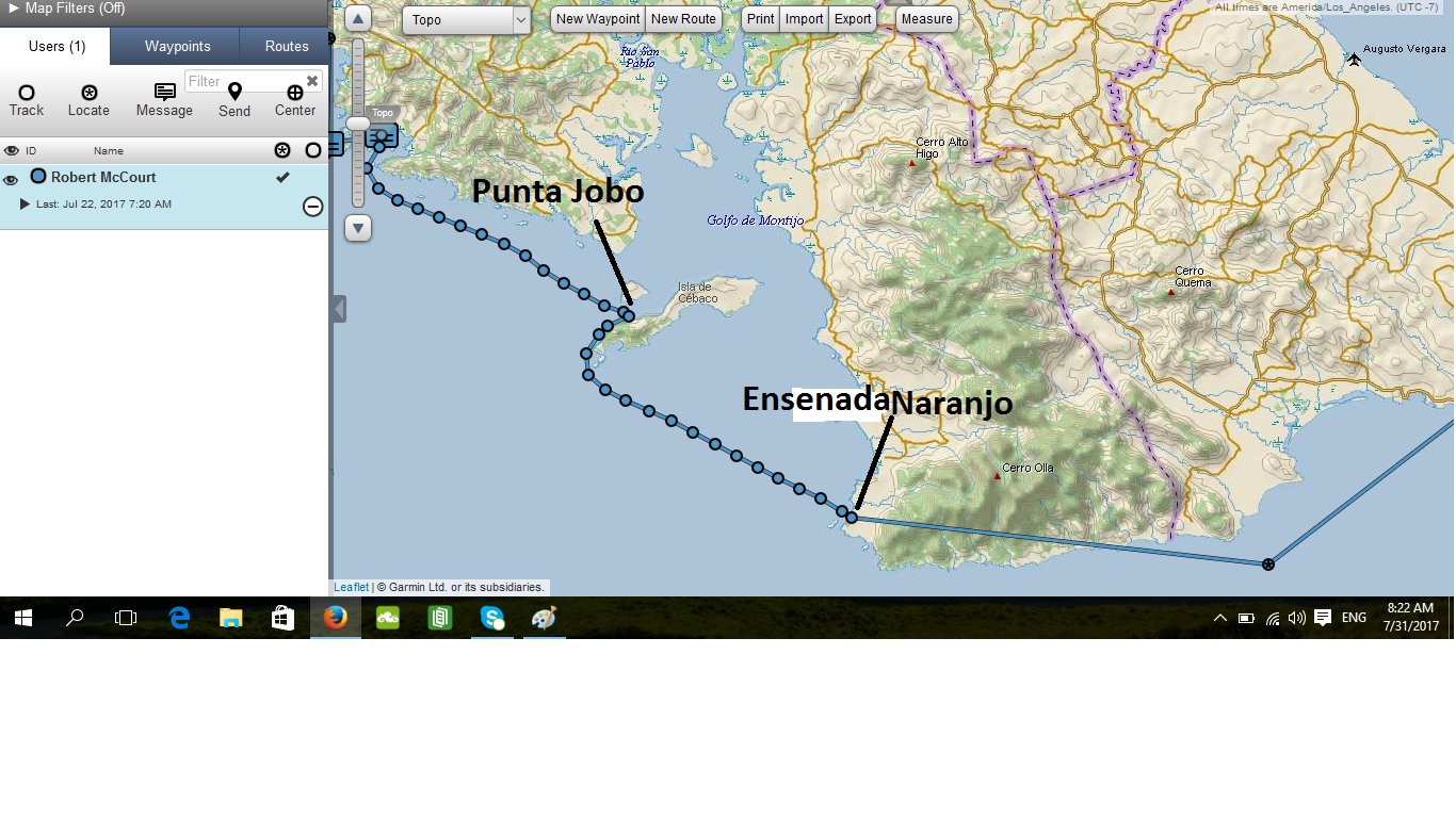 Punta Jobo and Ensenada Naranjo map